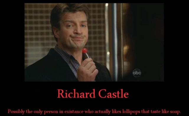 richard castle with lollipop